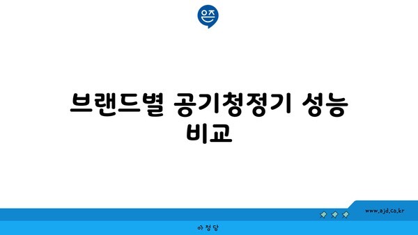 브랜드별 공기청정기 성능 비교