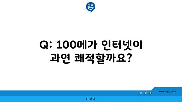 Q: 100메가 인터넷이 과연 쾌적할까요?