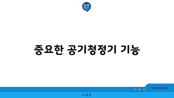 중요한 공기청정기 기능