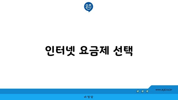 인터넷 요금제 선택