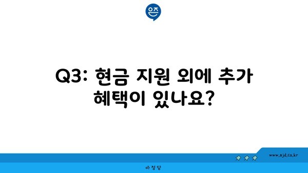 Q3: 현금 지원 외에 추가 혜택이 있나요?