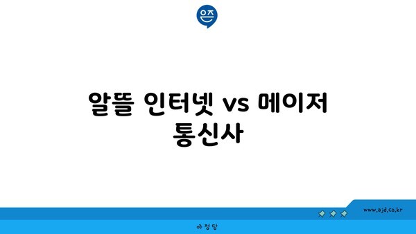 알뜰 인터넷 vs 메이저 통신사