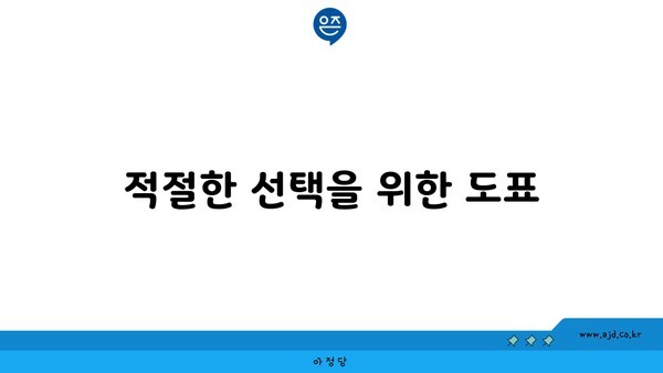 적절한 선택을 위한 도표