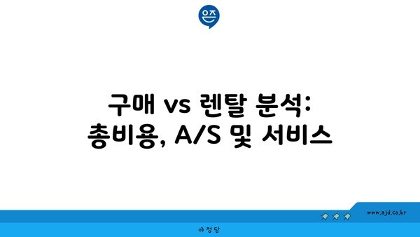 구매 vs 렌탈 분석: 총비용, A/S 및 서비스