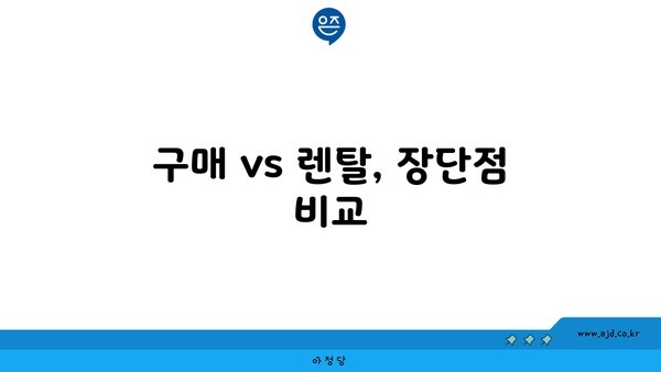 구매 vs 렌탈, 장단점 비교