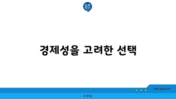 경제성을 고려한 선택