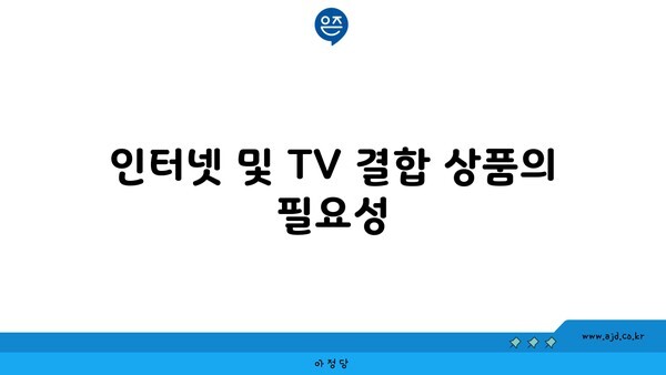 인터넷 및 TV 결합 상품의 필요성