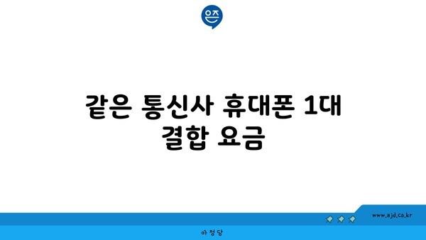 같은 통신사 휴대폰 1대 결합 요금