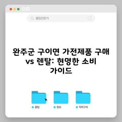 완주군 구이면 가전제품 구매 vs 렌탈: 현명한 소비 가이드