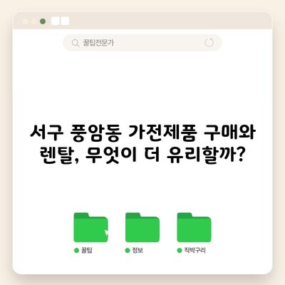 서구 풍암동 가전제품 구매와 렌탈, 무엇이 더 유리할까?