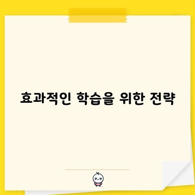 효과적인 학습을 위한 전략