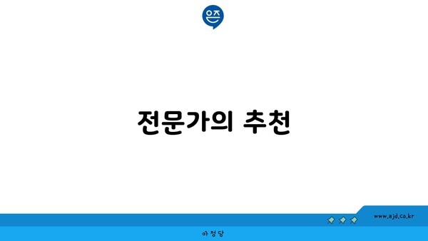 전문가의 추천