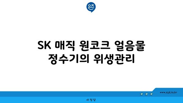 SK 매직 원코크 얼음물 정수기의 위생관리