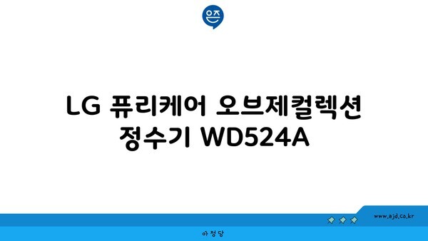 LG 퓨리케어 오브제컬렉션 정수기 WD524A