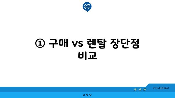 ① 구매 vs 렌탈 장단점 비교