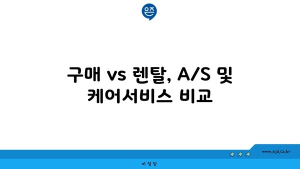 구매 vs 렌탈, A/S 및 케어서비스 비교