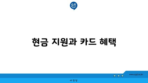 현금 지원과 카드 혜택