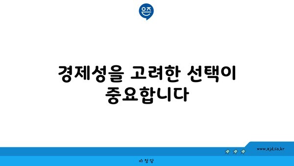 경제성을 고려한 선택이 중요합니다