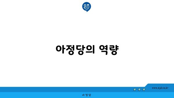 아정당의 역량