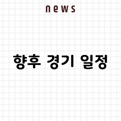 향후 경기 일정